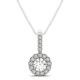 Diamond Halo Pendant, Total Diamond Weight 0.24 Ctw.