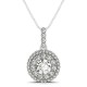 Diamond Halo Pendant, Total Diamond Weight 1.23 Ctw.