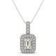 Diamond Halo Pendant, Total Diamond Weight 0.69 Ctw.