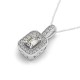 Diamond Halo Pendant, Total Diamond Weight 0.69 Ctw.