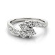 Two Stone Engagement Ring, 0.50 Ctw Side Stones