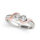 Two Stone Engagement Ring, 0.12 Ctw Side Stones