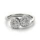 Two Stone Engagement Ring, 0.18 Ctw Side Stones