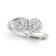 Two Stone Engagement Ring, 0.18 Ctw Side Stones