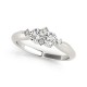 Two Stone Engagement Ring, 0.012 Ctw Side Stones