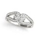 Two Stone Engagement Ring, 0.26 Ctw Side Stones