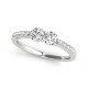 Two Stone Engagement Ring, 0.15 Ctw Side Stones