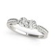 Two Stone Engagement Ring, 0.19 Ctw Side Stones