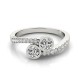 Two Stone Engagement Ring, 0.16 Ctw Side Stones