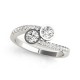 Two Stone Engagement Ring, 0.16 Ctw Side Stones