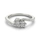 Two Stone Engagement Ring, 0.24 Ctw Side Stones