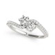 Two Stone Engagement Ring, 0.24 Ctw Side Stones