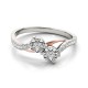 Two Stone Engagement Ring, 0.12Ctw Side Stones