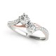 Two Stone Engagement Ring, 0.12Ctw Side Stones