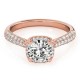 Halo Engagement Ring, 0.35 Ctw Side Stones