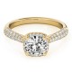 Halo Engagement Ring, 0.35 Ctw Side Stones