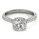 Halo Engagement Ring, 0.35 Ctw Side Stones