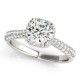 Halo Engagement Ring, 0.35 Ctw Side Stones