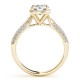 Halo Engagement Ring, 0.35 Ctw Side Stones