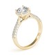 Halo Engagement Ring, 0.35 Ctw Side Stones