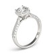 Halo Engagement Ring, 0.35 Ctw Side Stones