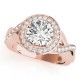 Halo Engagement Ring, 0.62 Ctw Side Stones