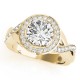 Halo Engagement Ring, 0.62 Ctw Side Stones