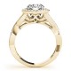 Halo Engagement Ring, 0.62 Ctw Side Stones