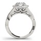 Halo Engagement Ring, 0.62 Ctw Side Stones