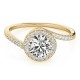 Halo Engagement Ring, 0.19 Ctw Side Stones