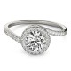 Halo Engagement Ring, 0.19 Ctw Side Stones