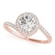 Halo Engagement Ring, 0.19 Ctw Side Stones