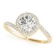 Halo Engagement Ring, 0.19 Ctw Side Stones