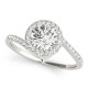 Halo Engagement Ring, 0.19 Ctw Side Stones