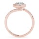Halo Engagement Ring, 0.19 Ctw Side Stones