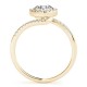 Halo Engagement Ring, 0.19 Ctw Side Stones