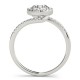 Halo Engagement Ring, 0.19 Ctw Side Stones