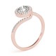 Halo Engagement Ring, 0.19 Ctw Side Stones
