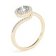 Halo Engagement Ring, 0.19 Ctw Side Stones