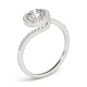 Halo Engagement Ring, 0.19 Ctw Side Stones