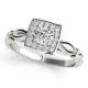 Halo Engagement Ring, 0.16 Ctw Side Stones