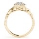 Halo Engagement Ring, 0.16 Ctw Side Stones