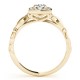 Halo Engagement Ring, 0.16 Ctw Side Stones