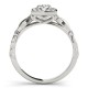 Halo Engagement Ring, 0.16 Ctw Side Stones