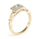 Halo Engagement Ring, 0.16 Ctw Side Stones