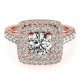 Halo Engagement Ring, 0.89 Ctw Side Stones