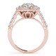 Halo Engagement Ring, 0.89 Ctw Side Stones