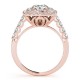 Halo Engagement Ring, 0.89 Ctw Side Stones
