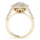 Halo Engagement Ring, 0.89 Ctw Side Stones