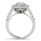 Halo Engagement Ring, 0.89 Ctw Side Stones